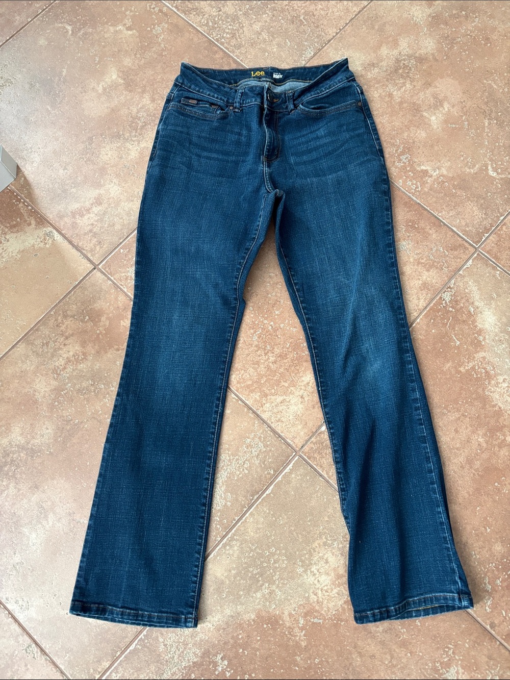 Lee Women's Boot-Cut Jeans in Dark Blue Denim